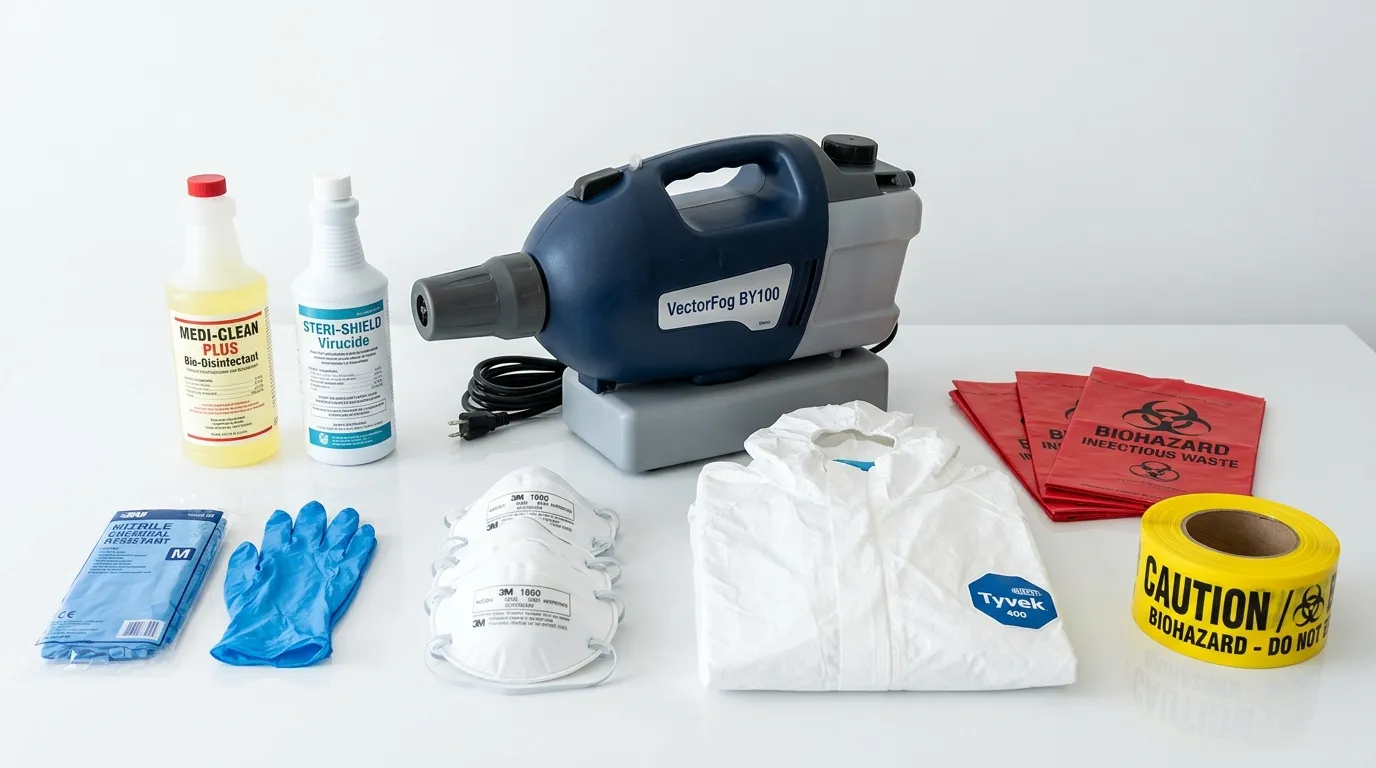 Professional biohazard remediation crew working in Chino Hills